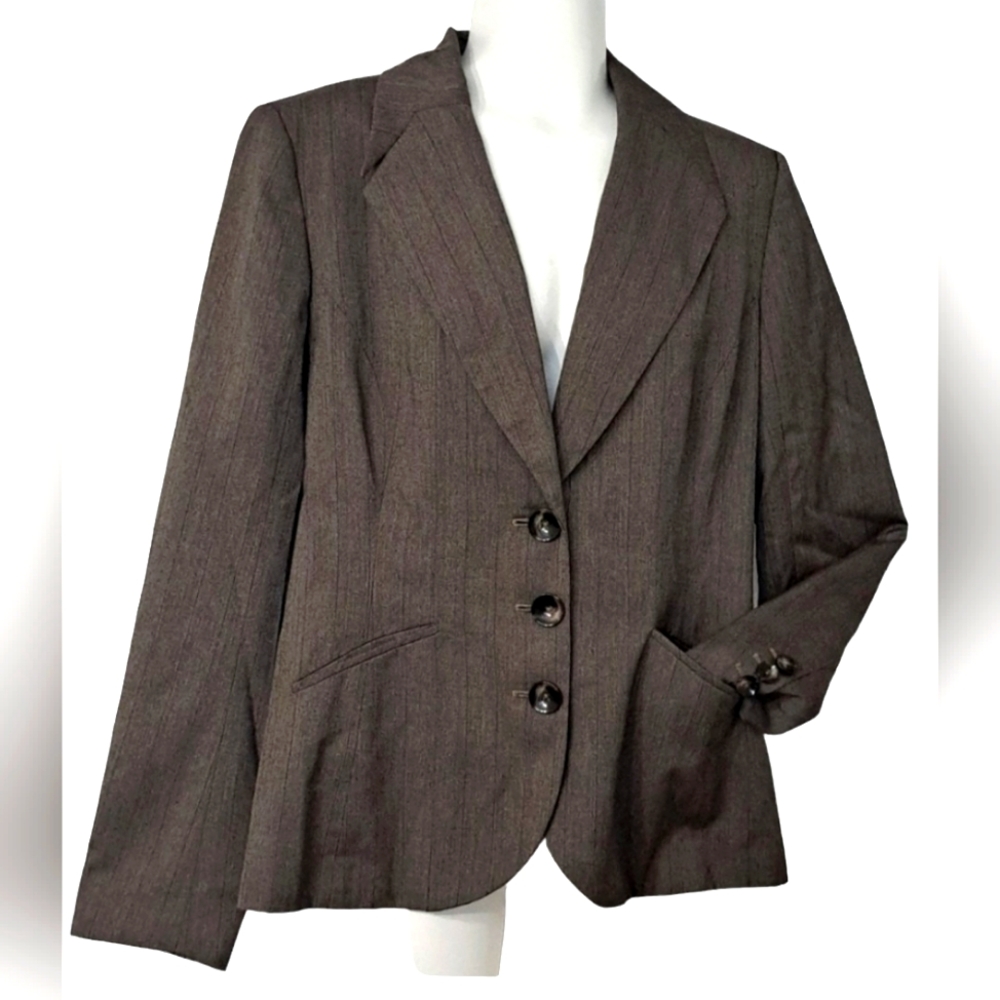 Merona Wool Blend Taupe Brown Lined Blazer 12